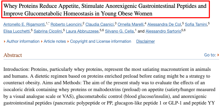 whey protein may help with appetite in obese young women