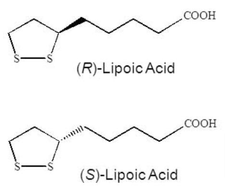 r and s enantiomers of lipoic acid