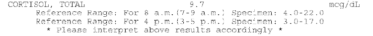 low serum cortisol level