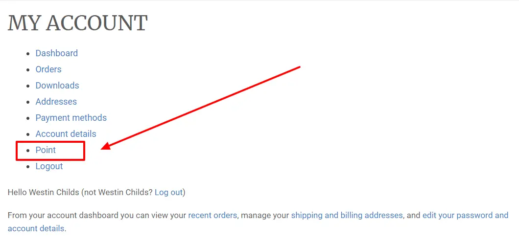 point section in your account point section in your account