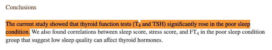 impact of sleep on thyroid function lab tests