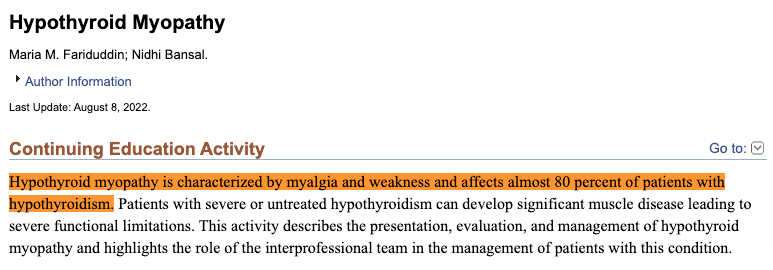 hypothyroid myopathy and muscle weakness