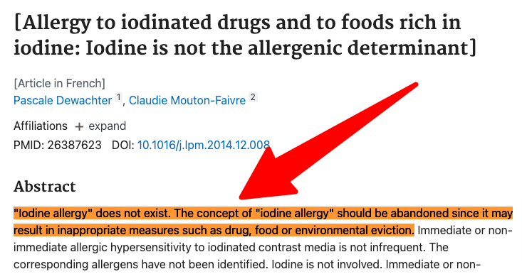 iodine allergy does not exist