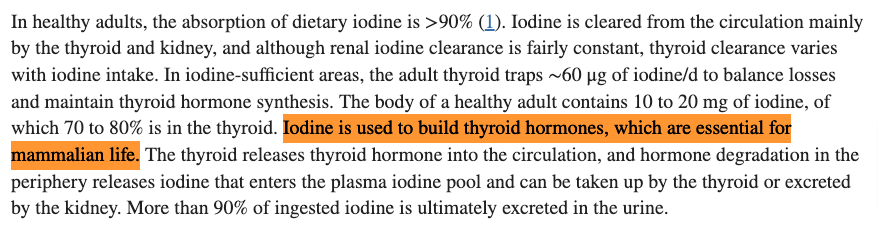 iodine is required by the human body