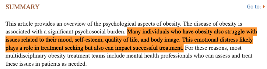 mental impact of obesity on overweight patients