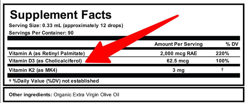 vitamin d supplement as cholecalciferol