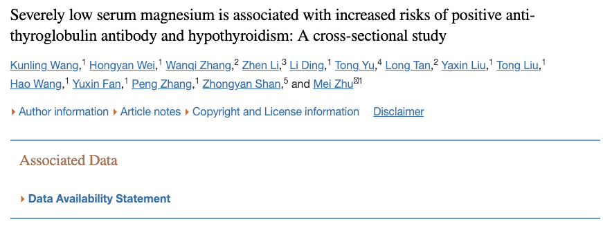 magnesium deficiency increases risk of thyroid autoimmunity