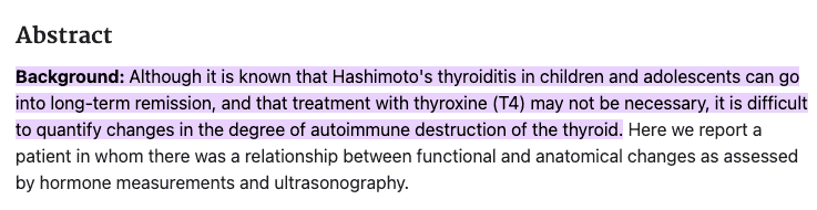 hashimoto's can sometimes be put into remission which reverses hypothyroidism