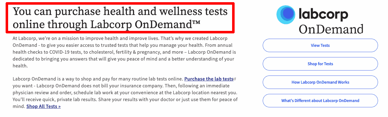 labcorp on demand purchase your own lab tests