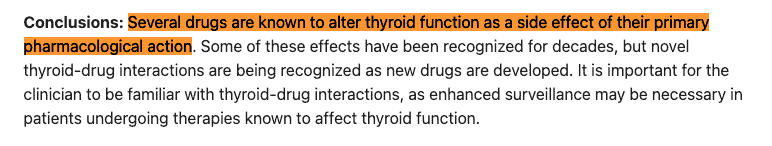 medications that negatively impact thyroid function