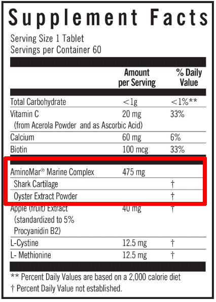 viviscal ingredient list with silicon sources highlighted