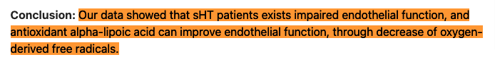 alpha lipoic acid may improve endothelial function in patients with subclinical hypothyroidism