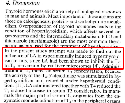 lipoic acid study done in hyperthyroid induced rats