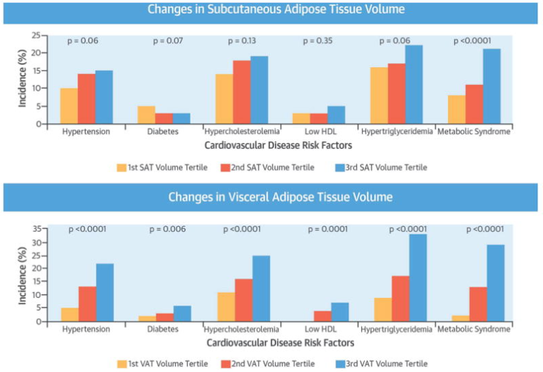 changes in visceral and subcutaneous fat and their corresponding incidence of cardiovascular disease