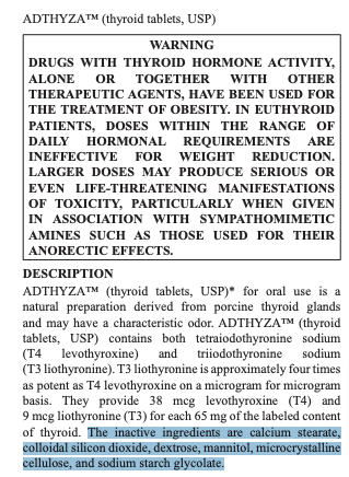 inactive ingredients found in adthyza