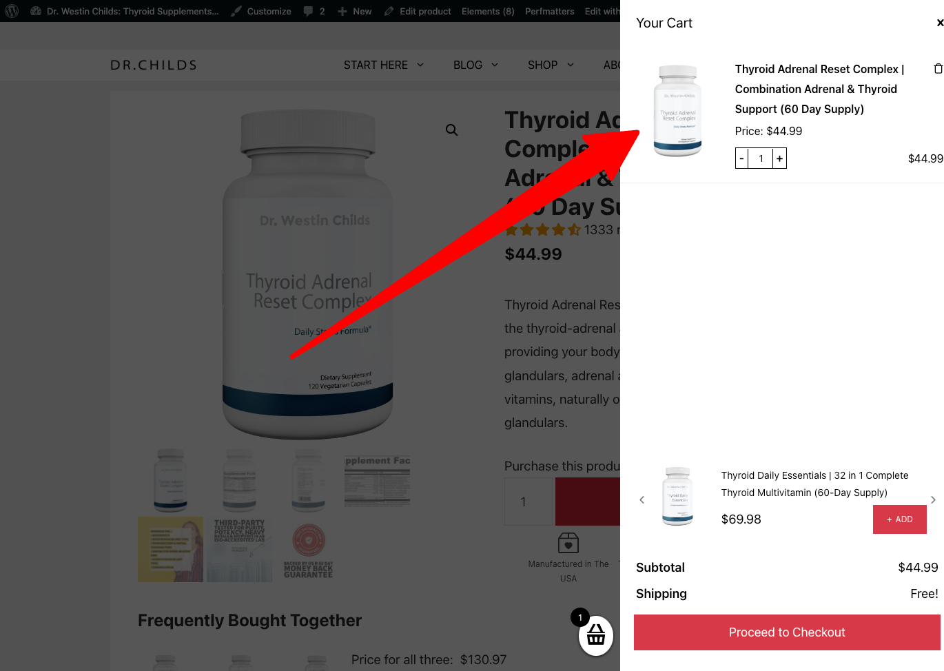 side cart pop up