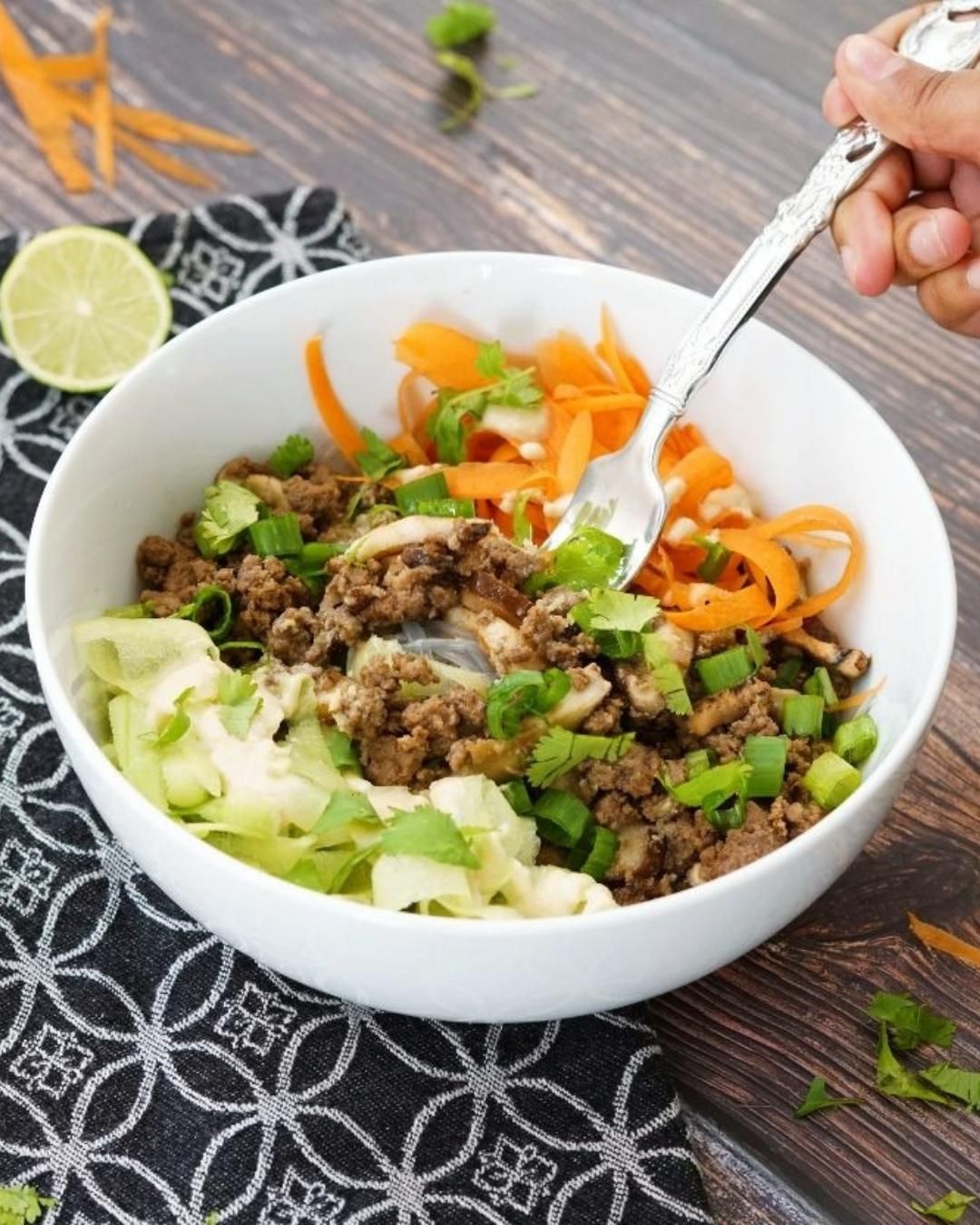 korean glass noodles with ground beef AIP hashimoto's dinner