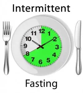 example of intermittent fasting on a clock face