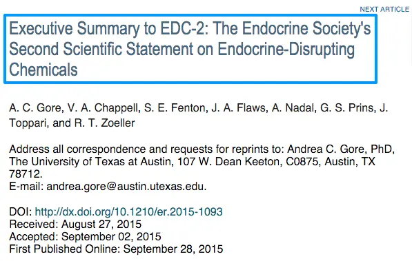 study outlining the impact EDC's have on thyroid function