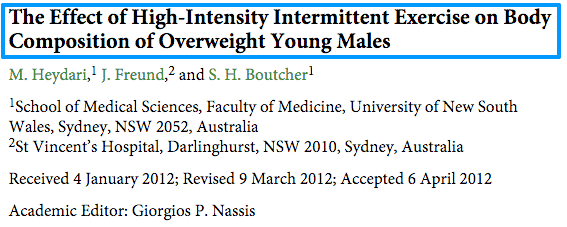 the effect of high intensity interval training on body fat