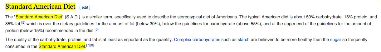 Standard American Diet definition