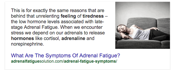 major symptoms of adrenal fatigue