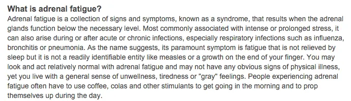 definition of adrenal fatigue