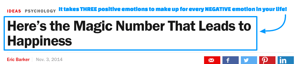 how many positive emotions you need to have each day to be happy