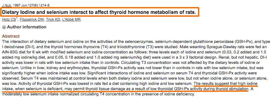 the combined effect of selenium and iodine on thyroid function