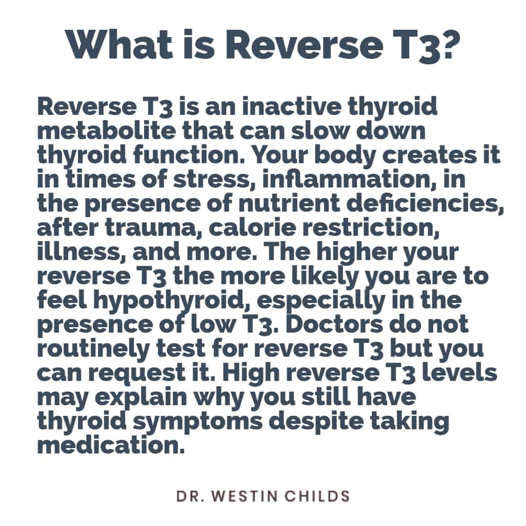 image describing what reverse T3 is and how it impacts thyroid function. 