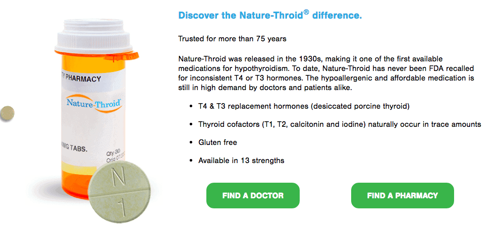 Nature Throid Dosage Chart