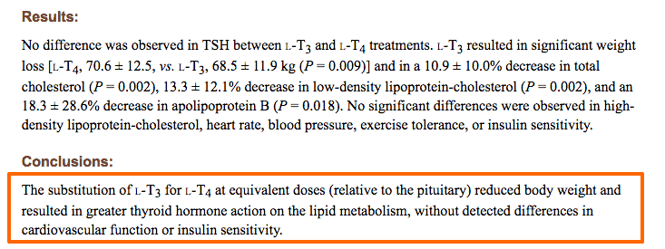 the conclusion and results from the a study which are highlighted.