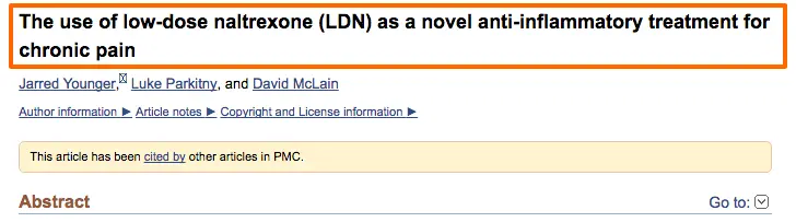 a study showing the novel effects of low dose naltrexone on inflammation