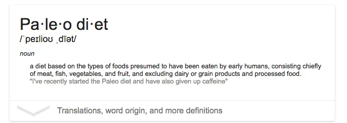 the official definition of the paleo diet. 