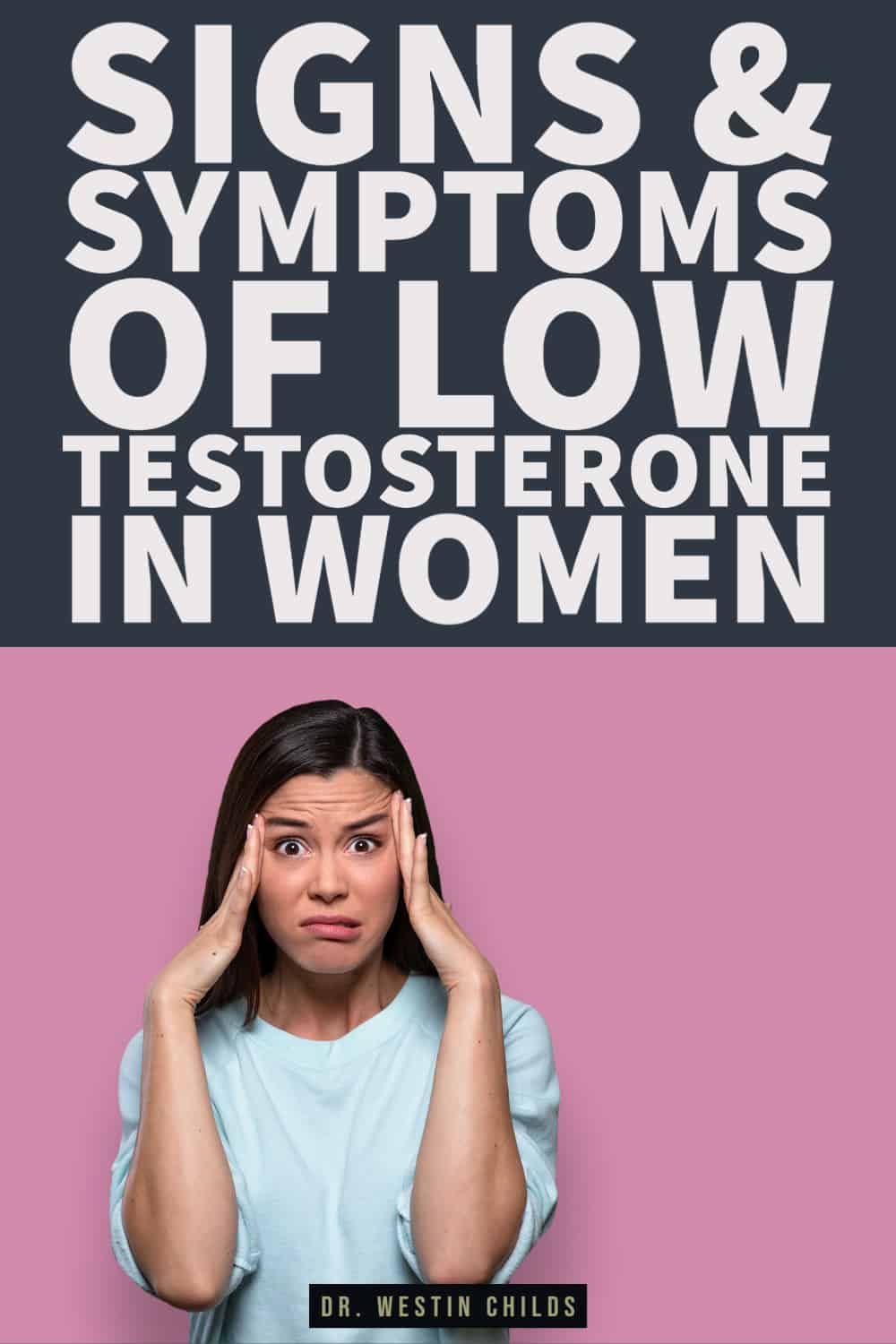 symptoms of low testosterone in women pinterest image. 