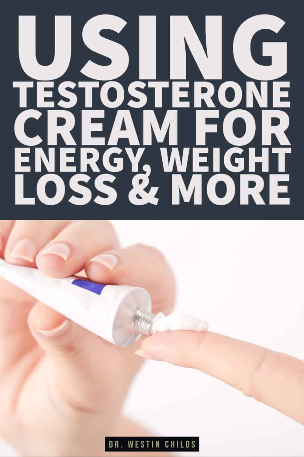 using testosterone cream in women for energy, weight loss & more pinterest image. 