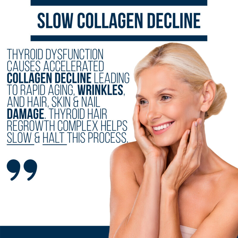 stop thyroid related rapid aging wrinkles skin damage hair fall brittle nails collagen decline