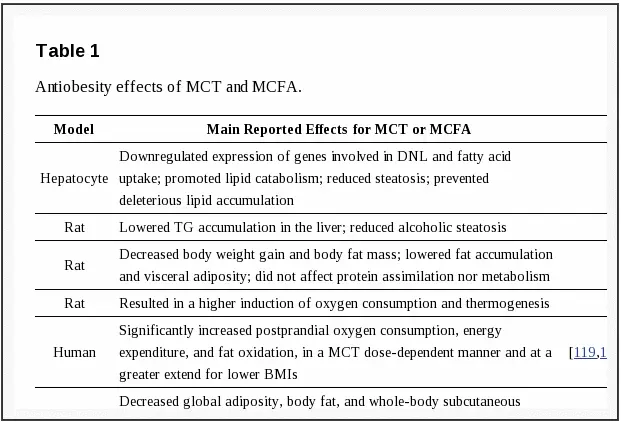 anti obesity effects of MCT oils