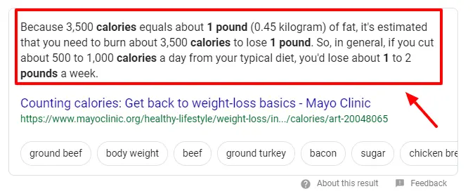 1 pound is of fat mass is equal to 3500 calories