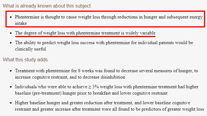 phentermine works to suppress appetite