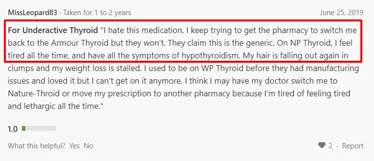 some patients experience hypothyroid symptoms when switching to different NDT formulations