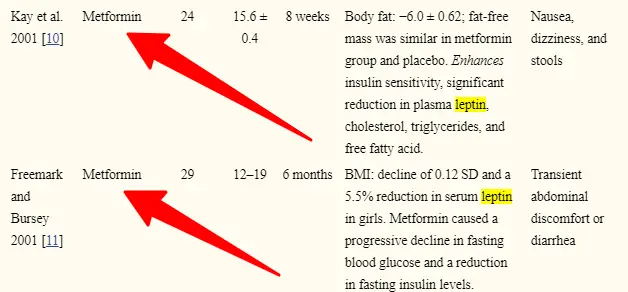 leptin resistance and metformin