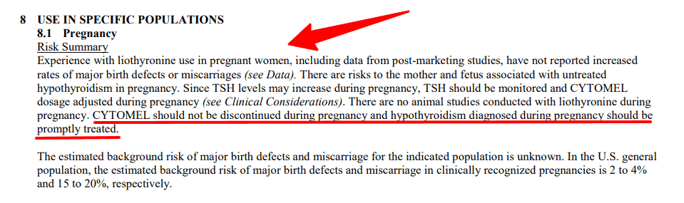 using cytomel during pregnancy FDA