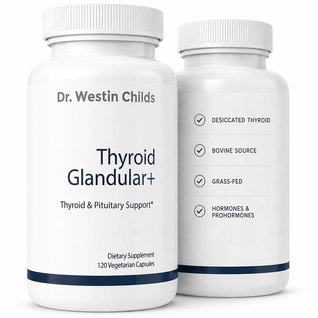 image of thyroid glandular support supplement for hypothyroid and hashimotos bottle