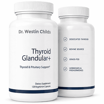 image of thyroid glandular support supplement for hypothyroid and hashimotos bottle