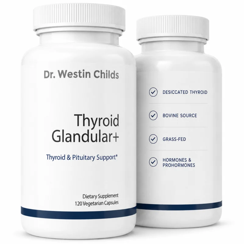 image of thyroid glandular support supplement for hypothyroid and hashimotos bottle