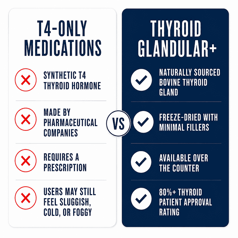 t4 only thyroid medications vs thyroid glandular plus