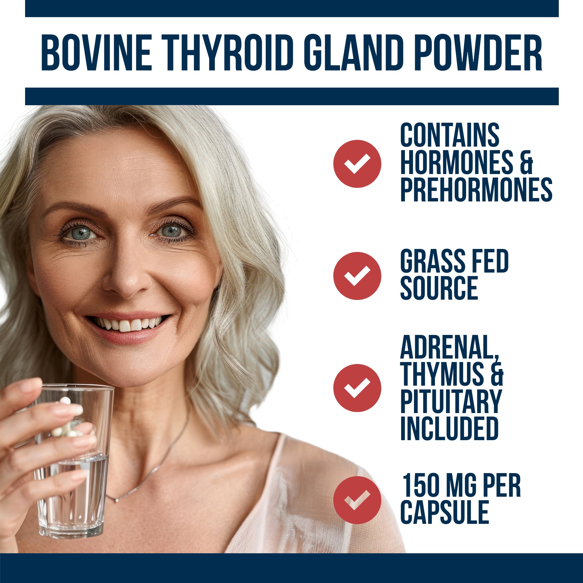 Thyroid Glandular+ GrassFed Bovine Desiccated Thyroid Support