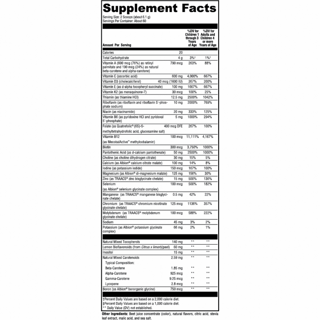 Thyroid Multi Powder Powdered Multivitamin for All Ages