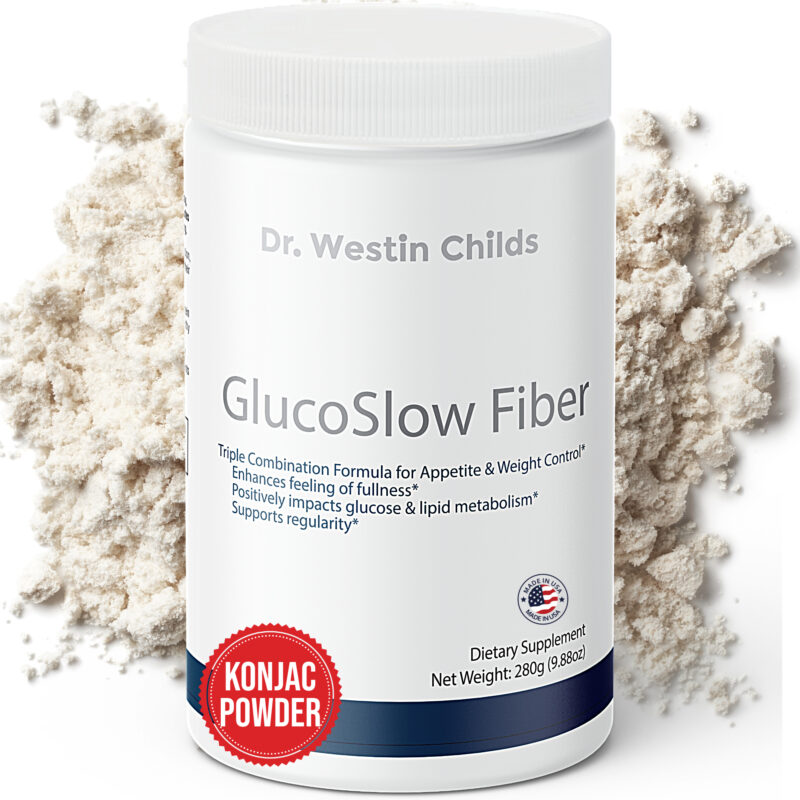 glucoslow fiber front bottle image for appetite and weight loss